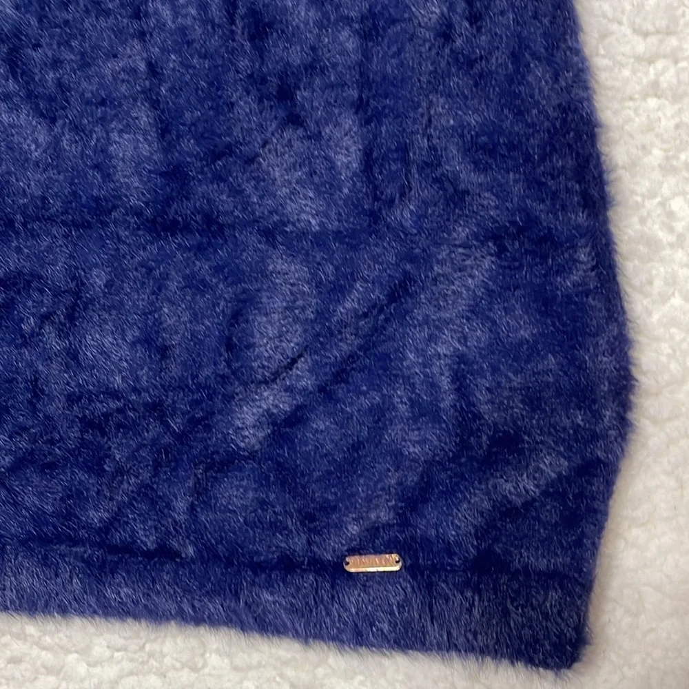 Savage x Fenty Fluff It Up Slip In Mini Dress Navy Blue Sexy Loungewear
